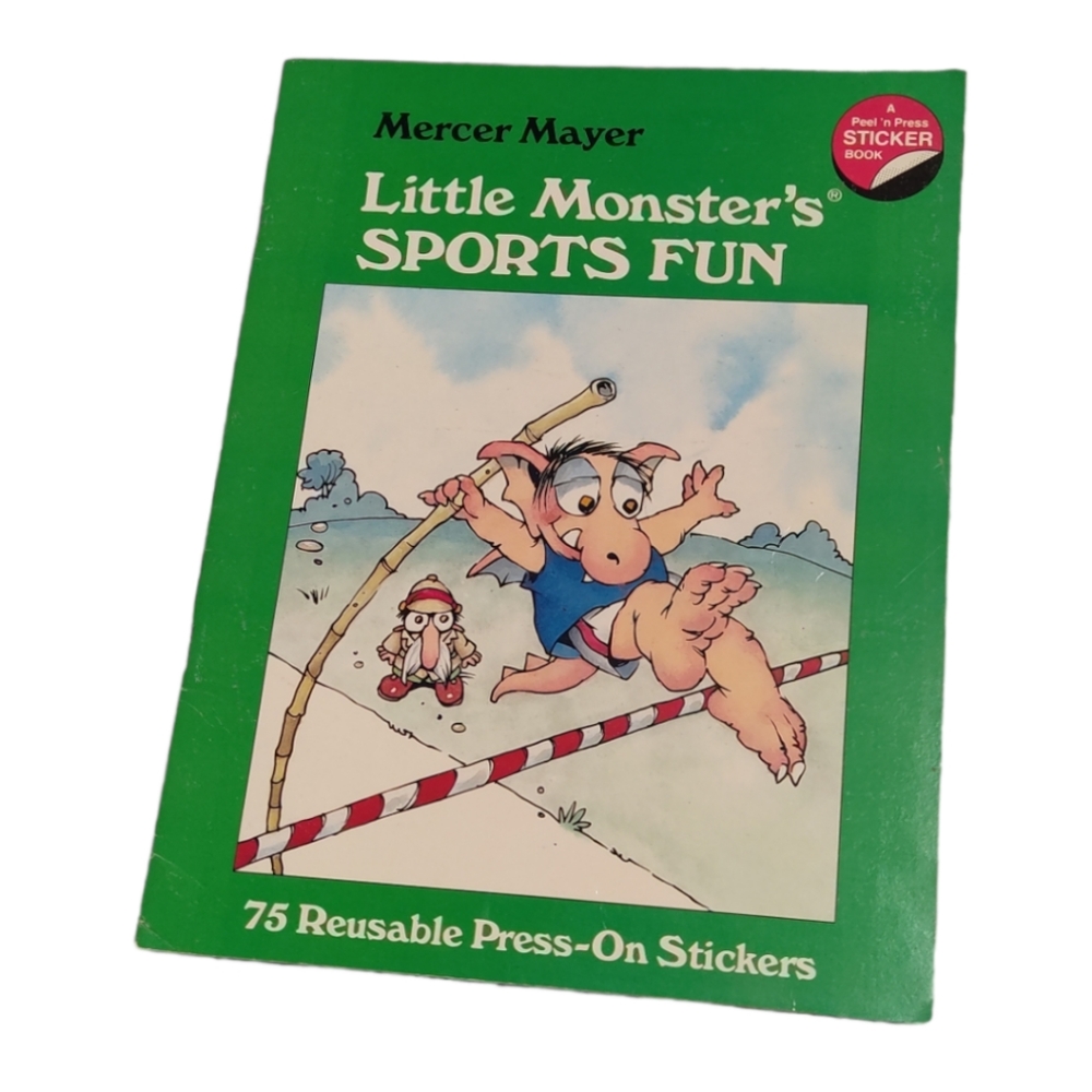 Vintage 1984 Mercer Mayer Little Monster's "Sports Fun" 75 Sticker Book- Unused